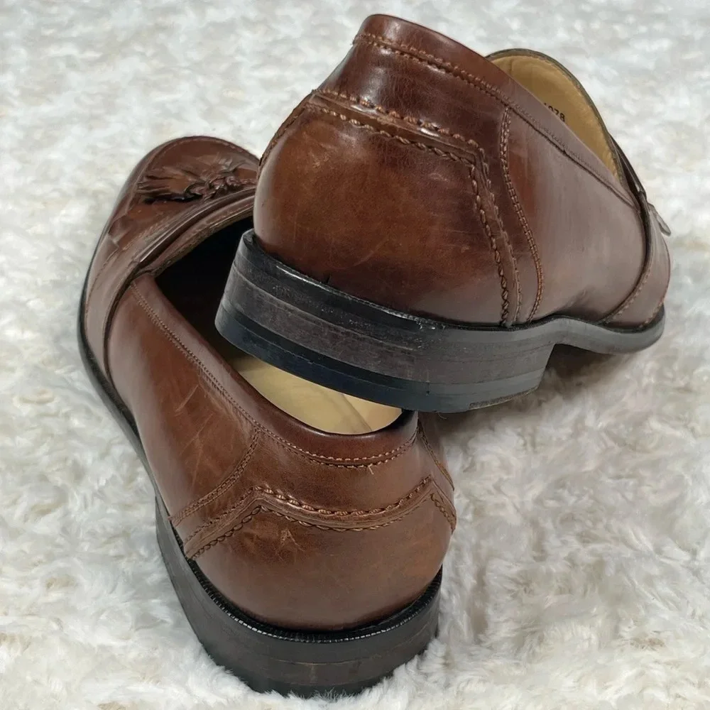Johnston & Murphy | Brown Moc Toe Slip On Dress Kiltie Tassel Loafers